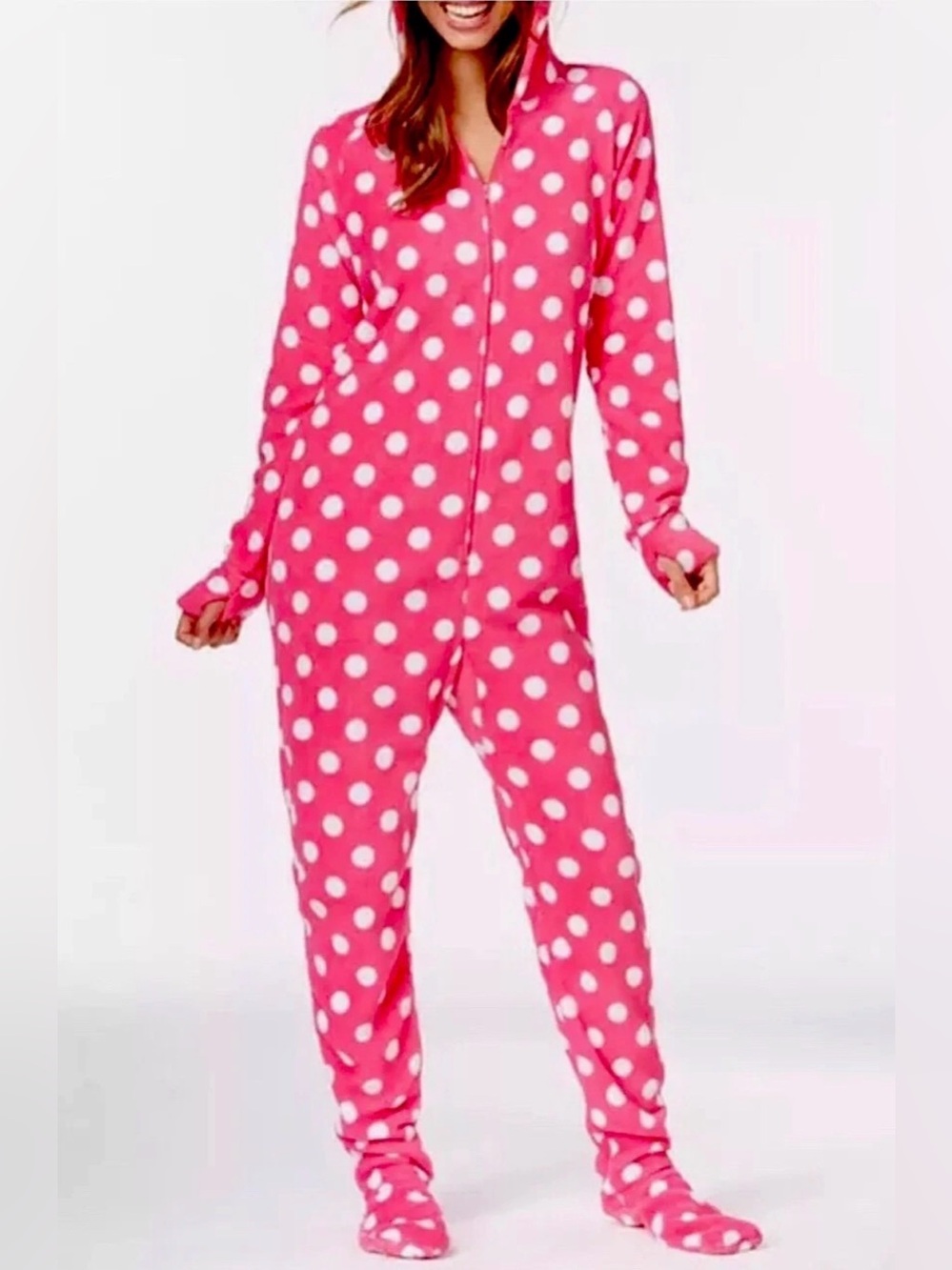 Jenni by Jennifer Moore Hot Pink Polka Dot Women’s Onesie - Size XS